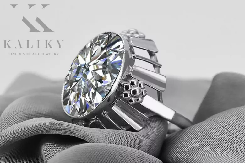 Ring Vintage Schmuck Zirkon Sterling Silber 925 vrc043s